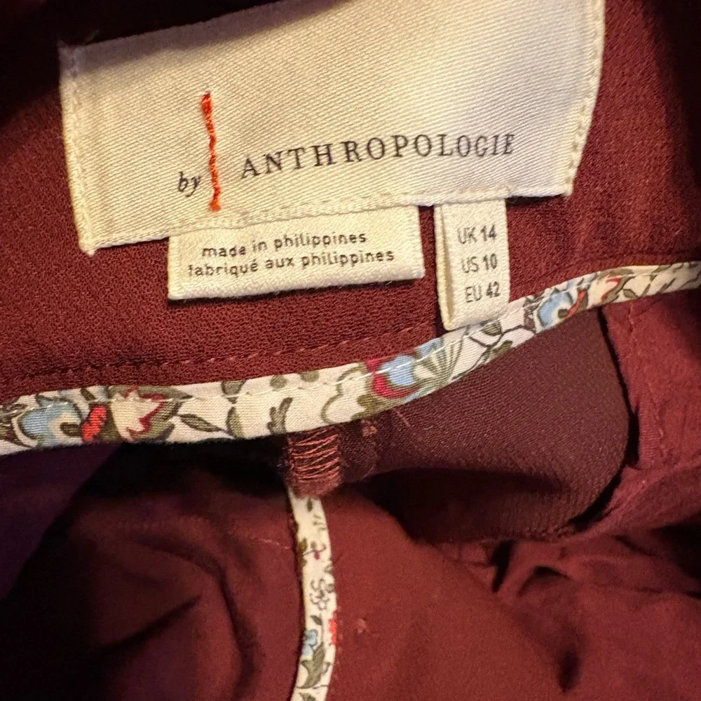 Anthropologie Sasha Button Fly Tapered Trouser Pants Business Travel Pleated - Picture 7 of 9